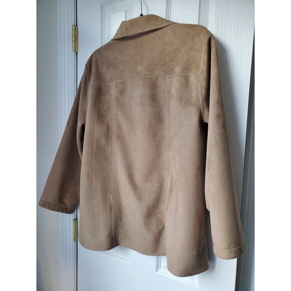 Alfred Dunner Jacket Size 14 Faux Suede Western Sherpa Sequin Boho Bohemian - Picture 8 of 11